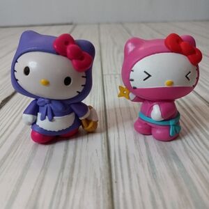Sanrio Hello Kitty Little Red Riding Hood & Ninja Kitty Mini Figures Lot of 2